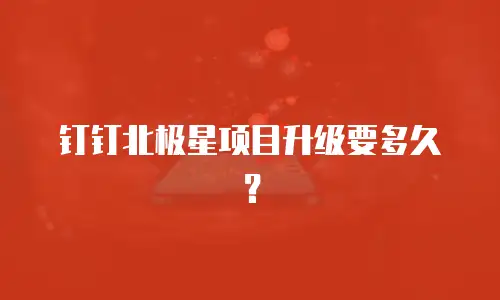 钉钉北极星项目升级要多久？