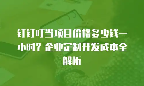 钉钉叮当项目价格多少钱一小时？企业定制开发成本全解析