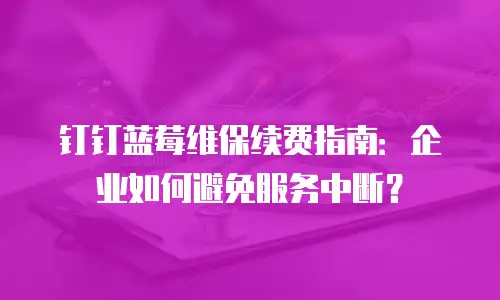 钉钉蓝莓维保续费指南：企业如何避免服务中断？
