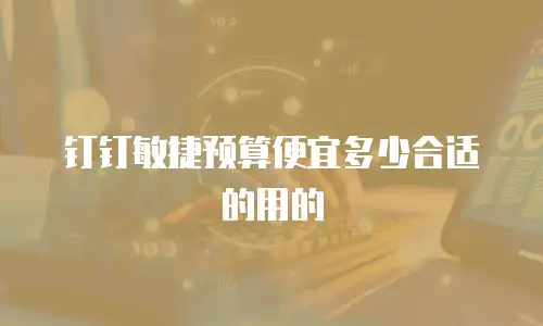 钉钉敏捷预算便宜多少合适的用的