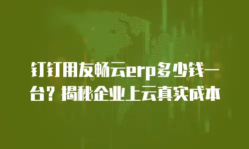 钉钉用友畅云erp多少钱一台？揭秘企业上云真实成本