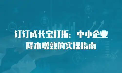 钉钉成长宝打折：中小企业降本增效的实操指南