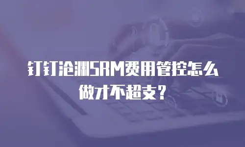 钉钉沧渊SRM费用管控怎么做才不超支？