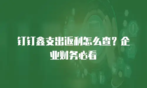 钉钉鑫支出返利怎么查？企业财务必看