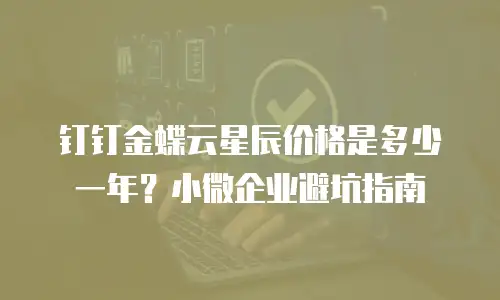 钉钉金蝶云星辰价格是多少一年？小微企业避坑指南