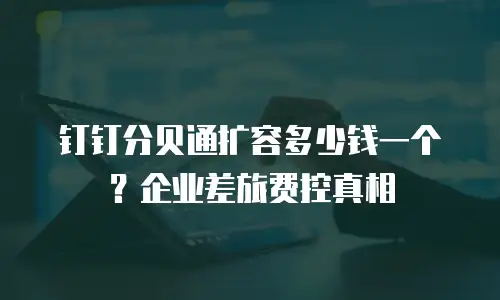 钉钉分贝通扩容多少钱一个？企业差旅费控真相