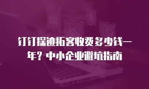 钉钉探迹拓客收费多少钱一年？中小企业避坑指南