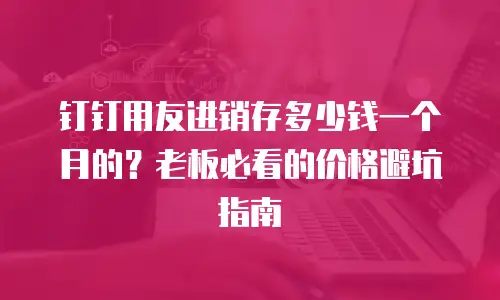 钉钉用友进销存多少钱一个月的？老板必看的价格避坑指南