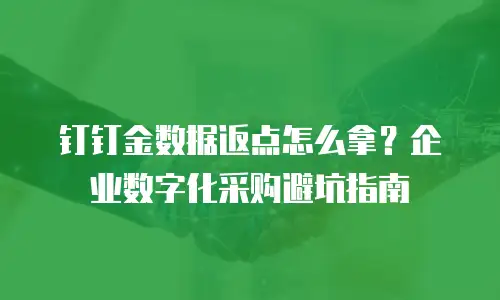钉钉金数据返点怎么拿？企业数字化采购避坑指南