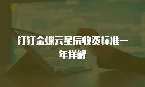 钉钉金蝶云星辰收费标准一年详解
