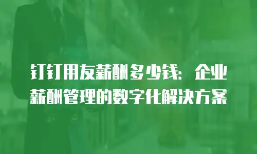 钉钉用友薪酬多少钱：企业薪酬管理的数字化解决方案