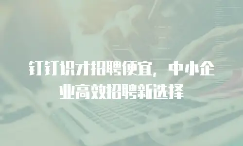 钉钉识才招聘便宜，中小企业高效招聘新选择