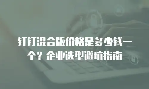 钉钉混合版价格是多少钱一个？企业选型避坑指南