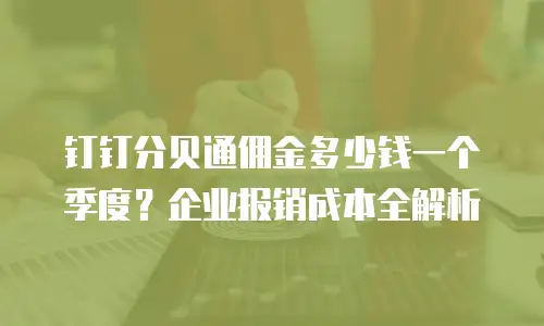 钉钉分贝通佣金多少钱一个季度？企业报销成本全解析