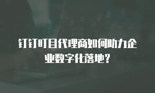 钉钉盯目代理商如何助力企业数字化落地？