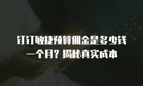 钉钉敏捷预算佣金是多少钱一个月？揭秘真实成本