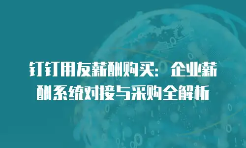 钉钉用友薪酬购买：企业薪酬系统对接与采购全解析