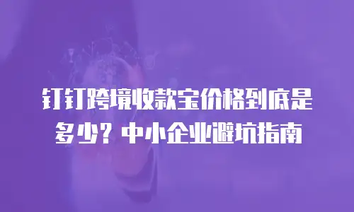 钉钉跨境收款宝价格到底是多少？中小企业避坑指南