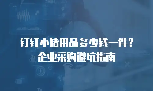 钉钉小猪用品多少钱一件？企业采购避坑指南