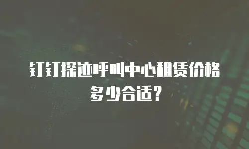 钉钉探迹呼叫中心租赁价格多少合适？