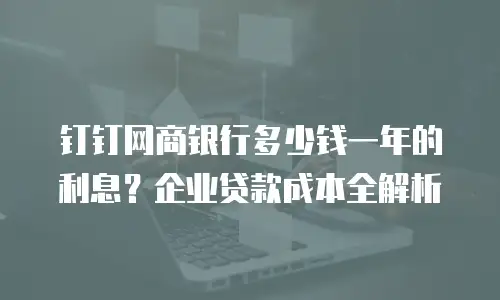 钉钉网商银行多少钱一年的利息？企业贷款成本全解析