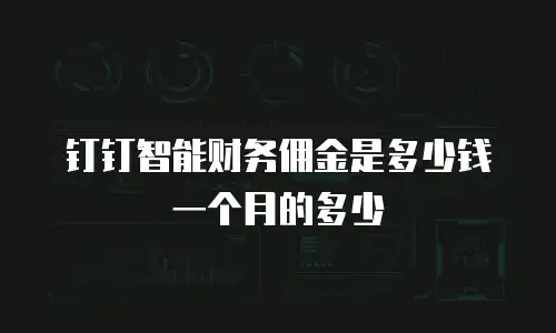钉钉智能财务佣金是多少钱一个月的多少