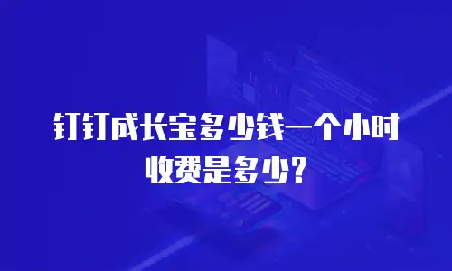钉钉成长宝多少钱一个小时收费是多少？