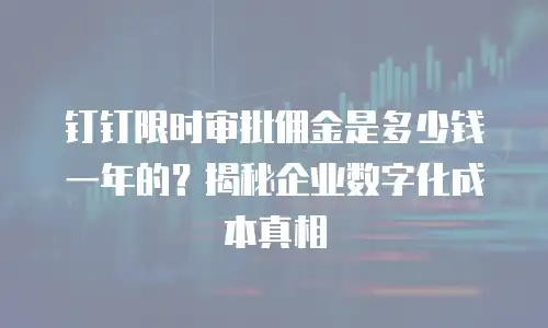 钉钉限时审批佣金是多少钱一年的？揭秘企业数字化成本真相