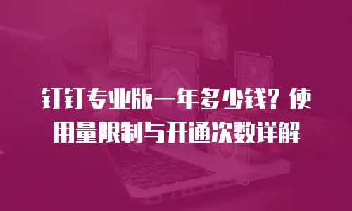 钉钉专业版一年多少钱？使用量限制与开通次数详解