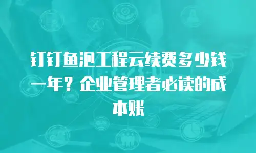 钉钉鱼泡工程云续费多少钱一年？企业管理者必读的成本账