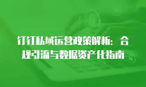 钉钉私域运营政策解析：合规引流与数据资产化指南