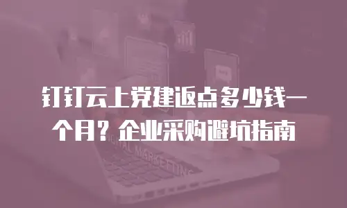 钉钉云上党建返点多少钱一个月？企业采购避坑指南