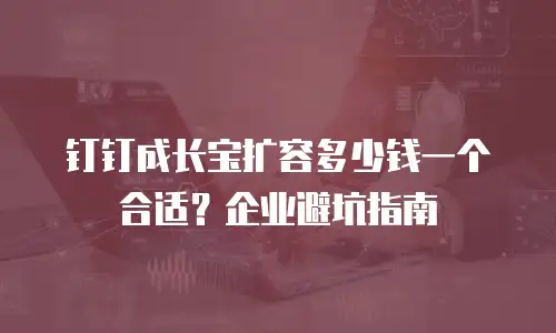 钉钉成长宝扩容多少钱一个合适？企业避坑指南
