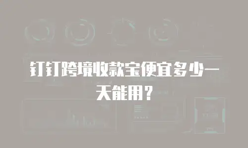 钉钉跨境收款宝便宜多少一天能用？
