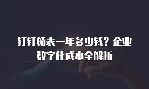 钉钉畅表一年多少钱？企业数字化成本全解析