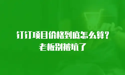 钉钉项目价格到底怎么算？老板别被坑了