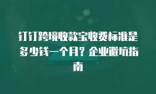 钉钉跨境收款宝收费标准是多少钱一个月？企业避坑指南