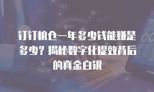钉钉粮仓一年多少钱能赚是多少？揭秘数字化提效背后的真金白银