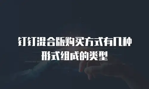钉钉混合版购买方式有几种形式组成的类型