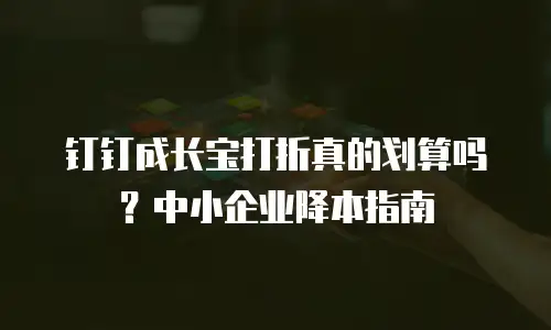 钉钉成长宝打折真的划算吗？中小企业降本指南
