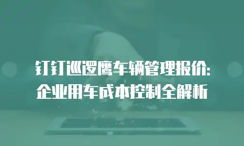 钉钉巡逻鹰车辆管理报价：企业用车成本控制全解析