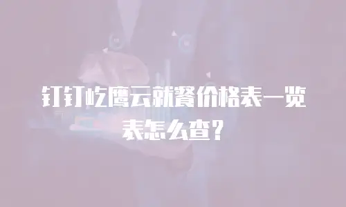 钉钉屹鹰云就餐价格表一览表怎么查？