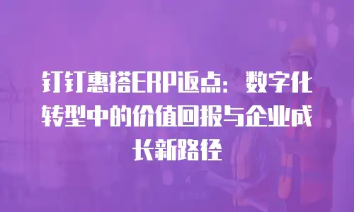 钉钉惠搭ERP返点：数字化转型中的价值回报与企业成长新路径