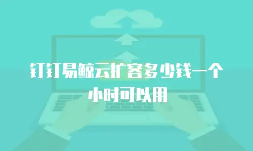钉钉易鲸云扩容多少钱一个小时可以用