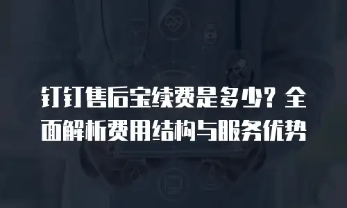 钉钉售后宝续费是多少？全面解析费用结构与服务优势