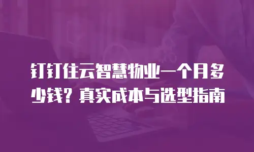 钉钉住云智慧物业一个月多少钱？真实成本与选型指南