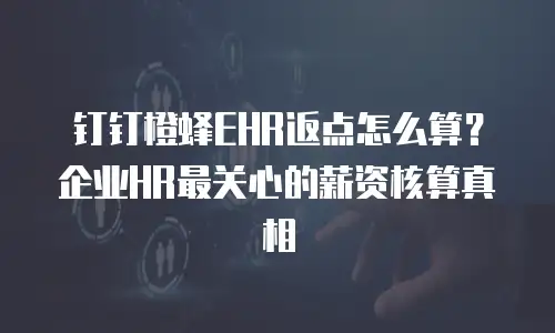钉钉橙蜂EHR返点怎么算？企业HR最关心的薪资核算真相