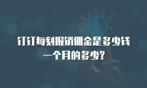 钉钉每刻报销佣金是多少钱一个月的多少？