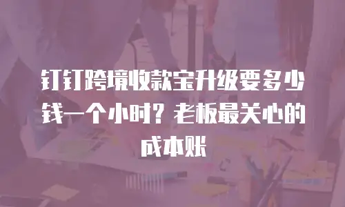 钉钉跨境收款宝升级要多少钱一个小时？老板最关心的成本账