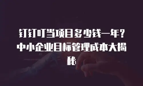 钉钉叮当项目多少钱一年？中小企业目标管理成本大揭秘
